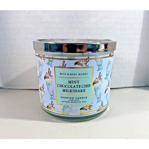 Bath & Body Works Mint Chocolate Chip Milkshake 3-Wick Scented Candle